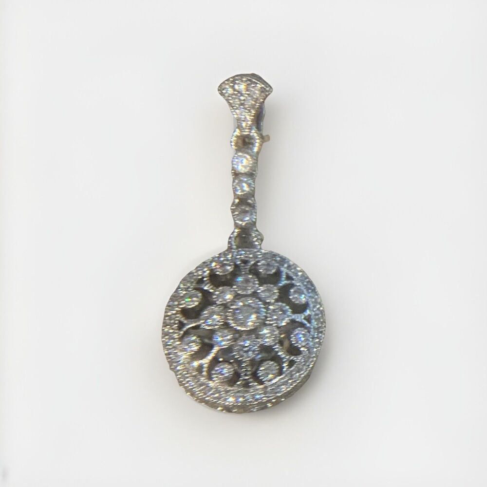 Sterling Silver 925 Judith Ripka Retired Design Multi CZ Pendant Enhancer